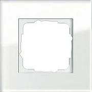 Kornizë xhami për ndërprerës/prizë GIRA Esprit, 1 vend, 95x95 mm, e bardhë