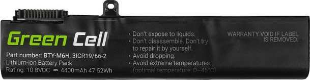 Bateri laptopi Green Cell BTY-M6H, 10.8V 4400mAh, për MSI GE62/GE63/GE72/GE73/GE75, e zezë