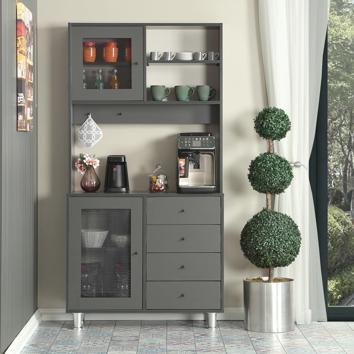 Dollap shumëpërdorimësh Hanah Home, Grano 96, antracit