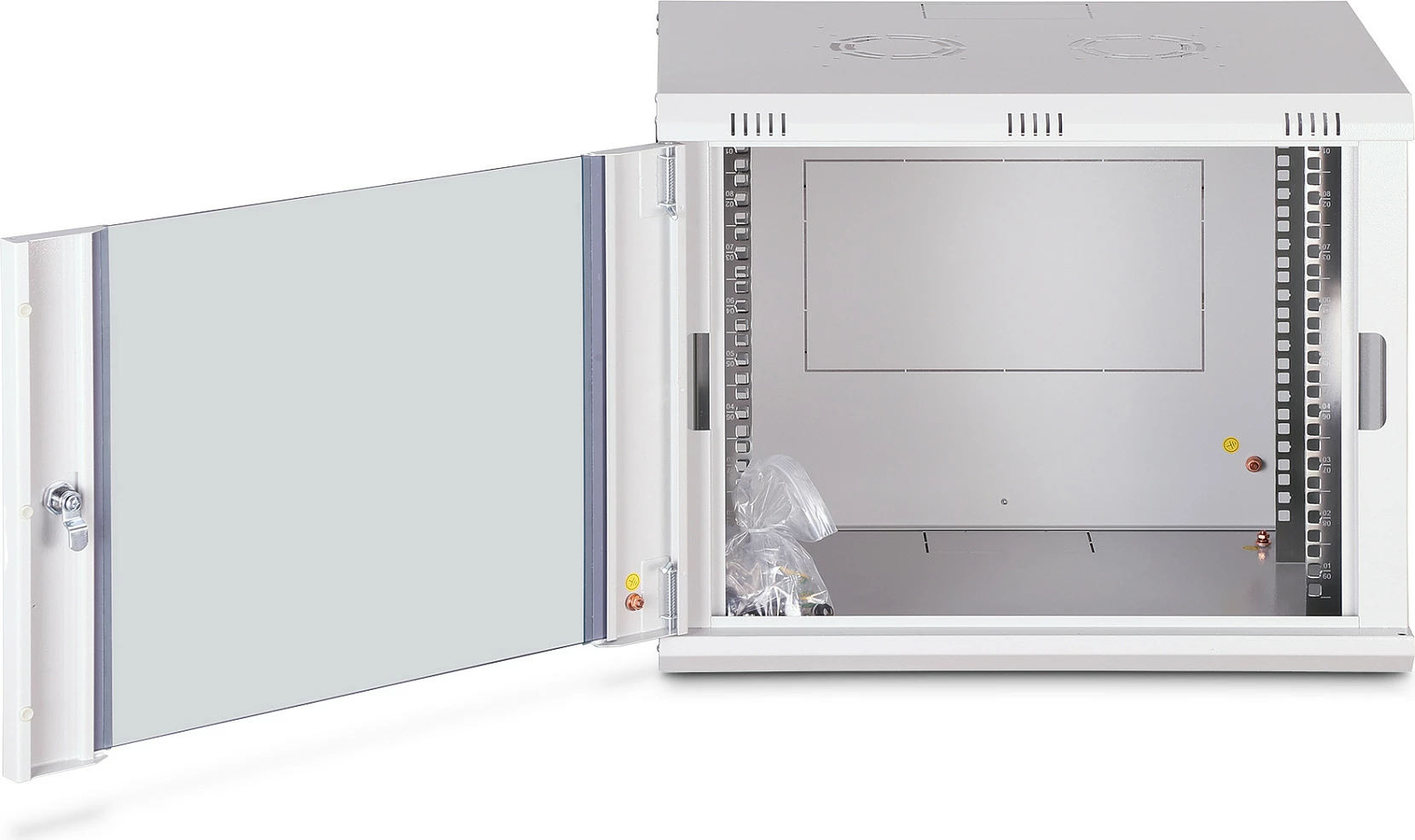 Kabinet rrjeti muror Digitus Dynamic-N 9U, 600x450mm, derë xhami, gri e çelët
