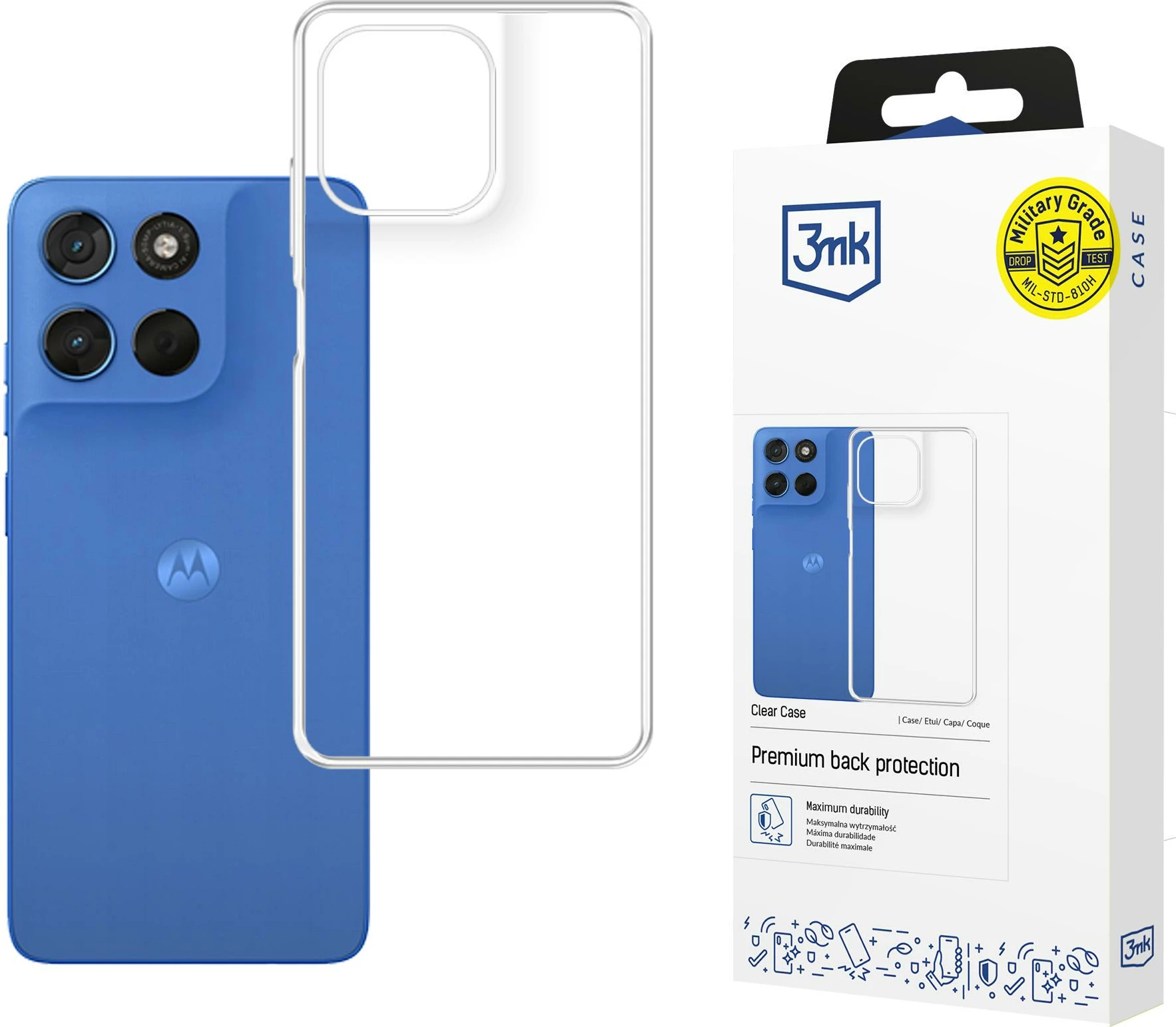 Mbështjellës 3mk Clear Case për Motorola Moto G57, transparent, në kuti