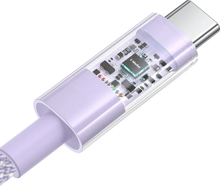 Kabllo Baseus Gem USB C në USB C, 1 m, 100 W, Vjollcë