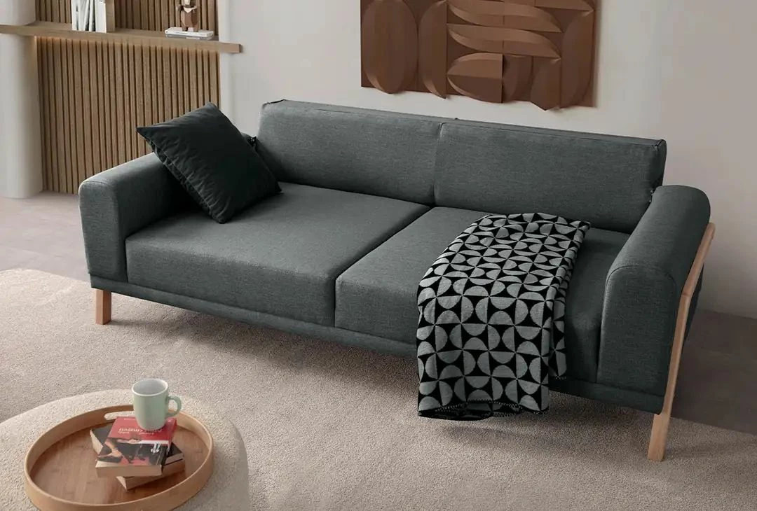 Divan treshe Atelier del Sofa, ngjyrë latte-antracit