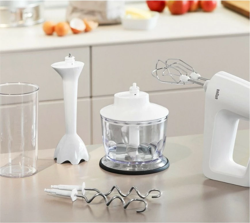 Mikser dore Braun HM 3135 WH, 500W, 5 shpejtësi, 0.6L, 0.5L, gri/bardhë