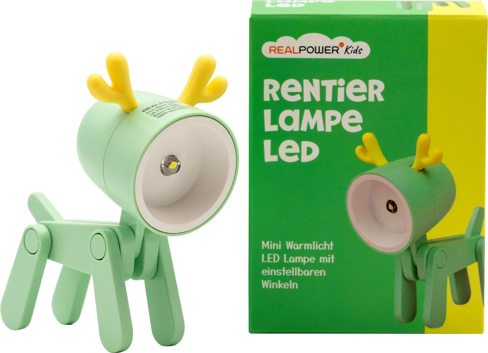 Tashllampë LED Ultron RealPower Green Deer, bateri LR41, e gjelbër