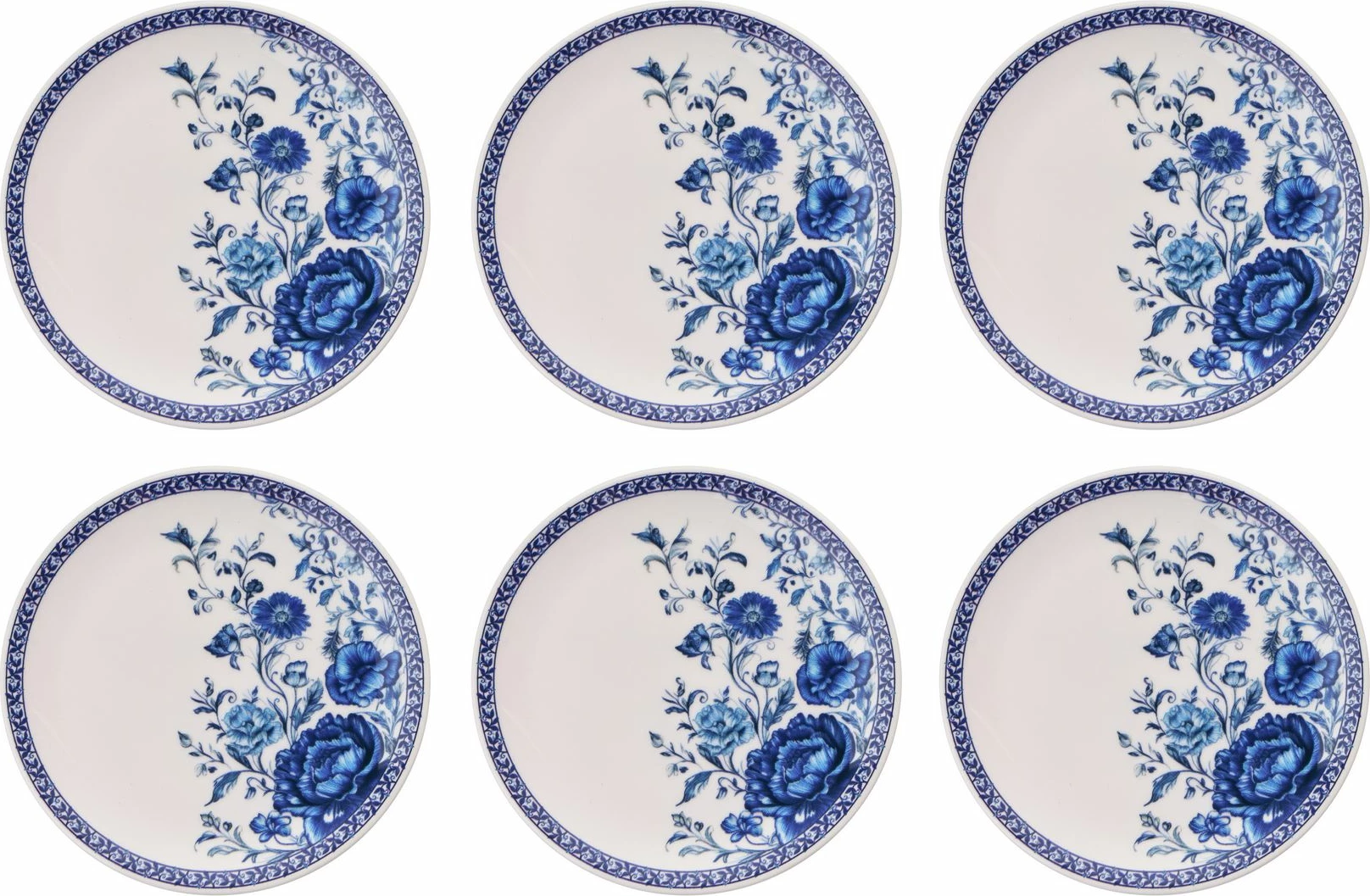 Set pjatash ëmbëlsirash (6 copë), Hermia Concept, Blue Garden