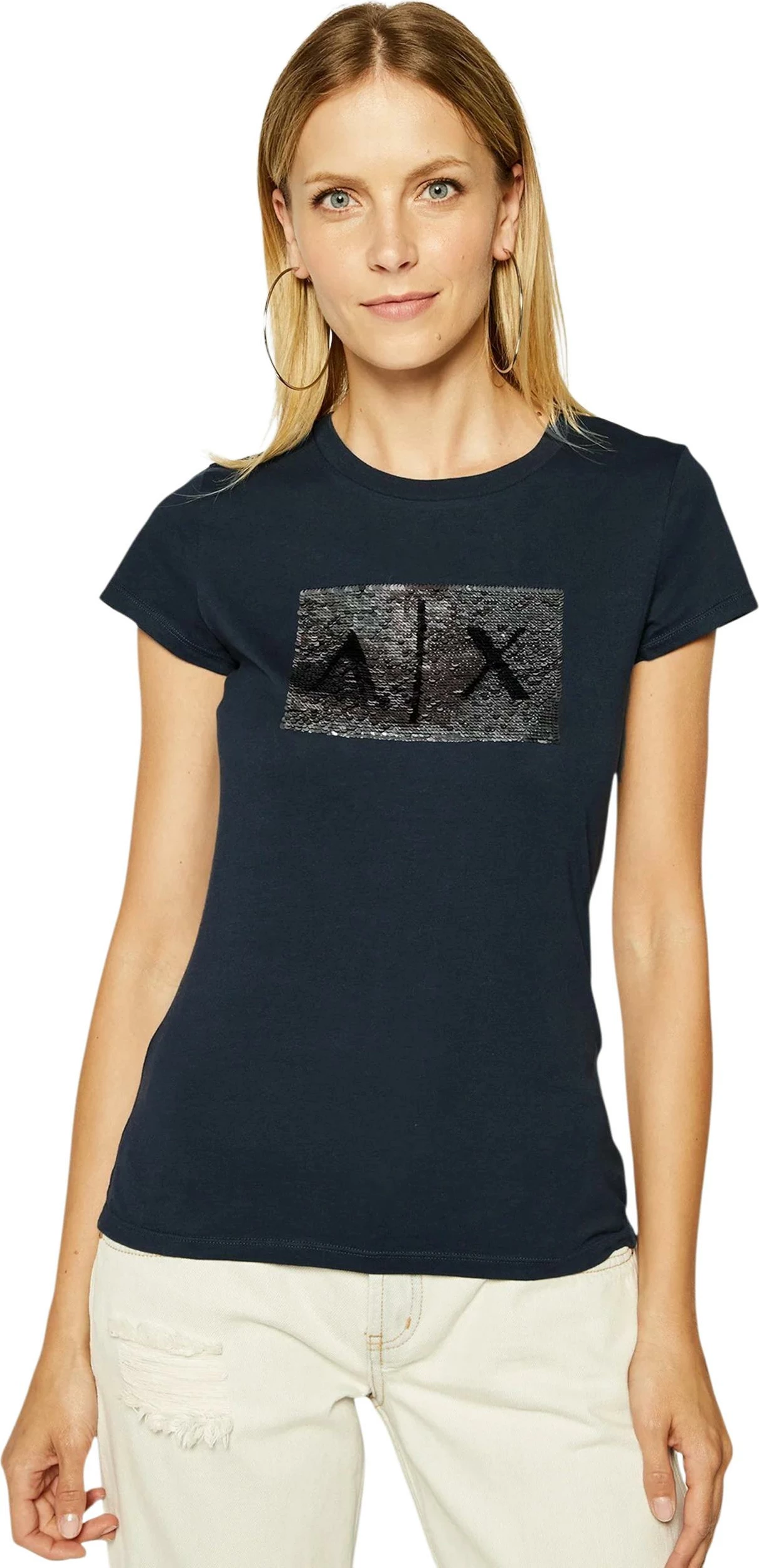 Maicë për femra Armani Exchange 8NYTDL YJ73Z, blu [Madhësia: L]