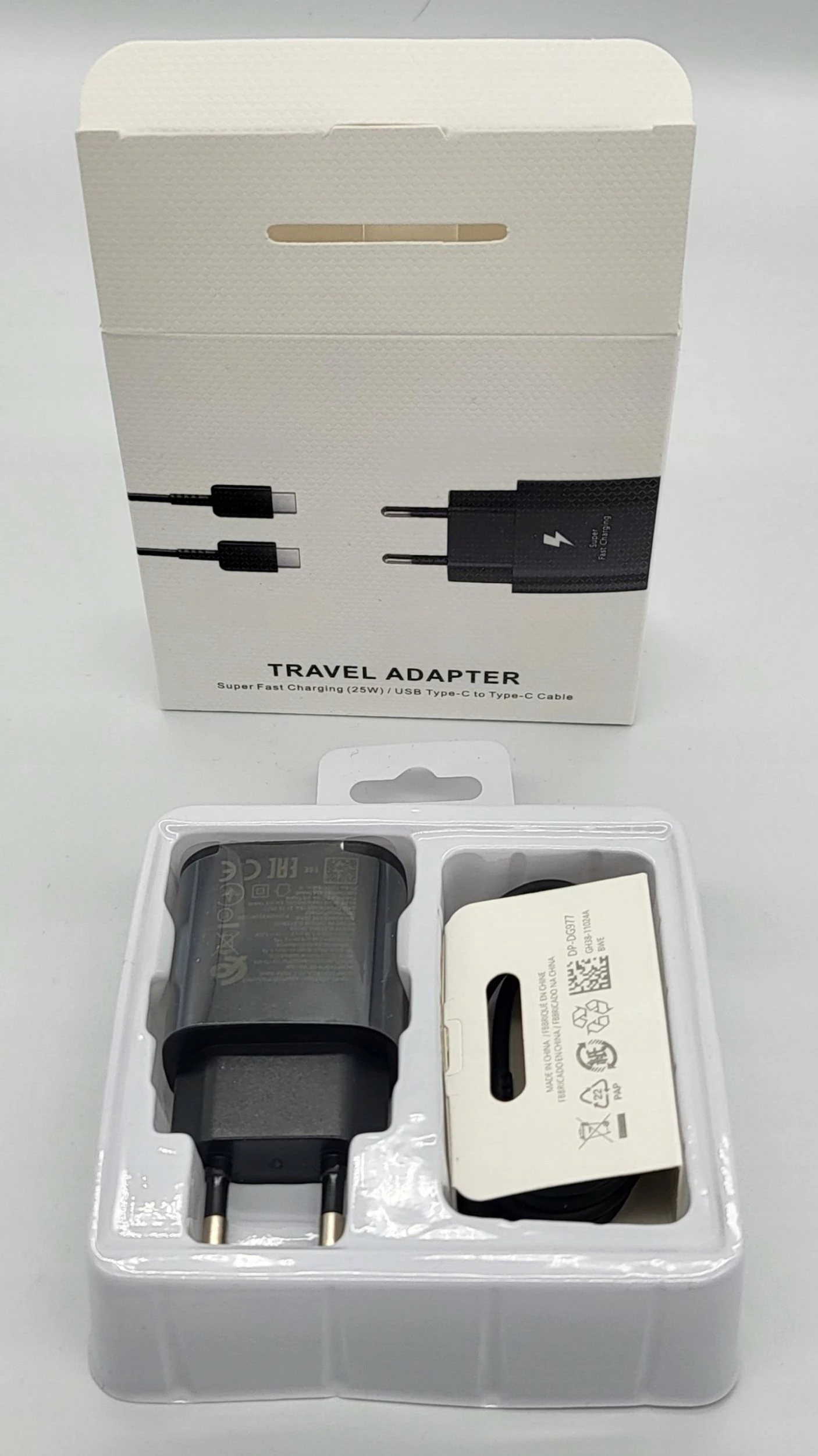 Karikues rrjeti Samsung Super Fast Charging 25W USB-C me kabllo EP-DG980BBE 1m, i zi