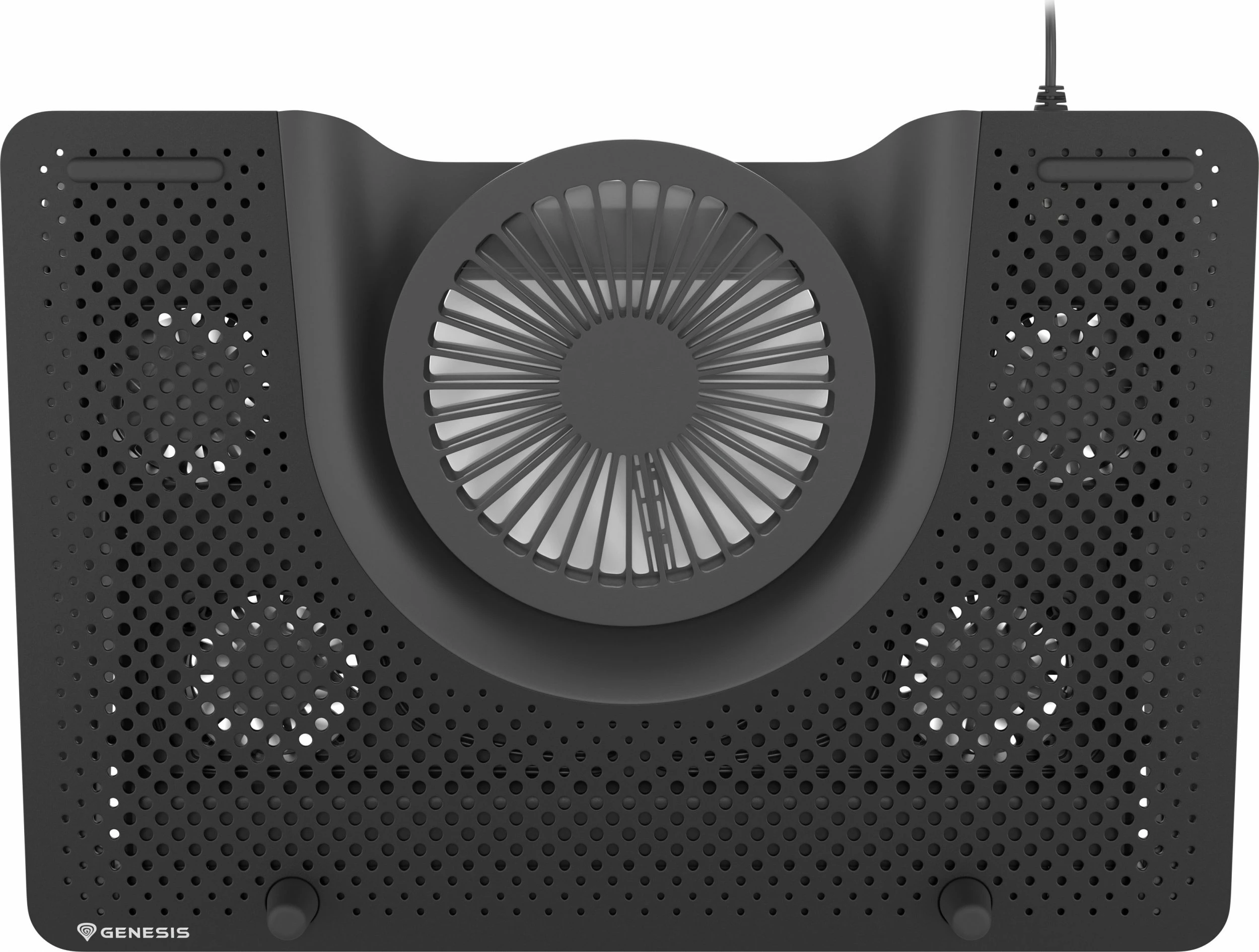 Mbajtëse ftohëse për laptop Genesis Oxide 550 NHG-1411, deri 17.3\", 5 ventilatorë, LED, USB 2.0 hub, e zezë