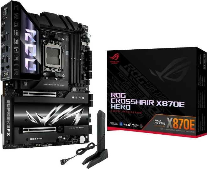 Pllakë amë Asus ROG Crosshair X870E Hero, Socket AM5, DDR5, PCIe 5.0, ATX, e zezë