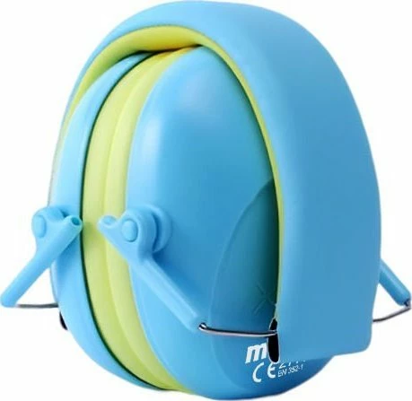 Kufje mbrojtëse kundër zhurmës për fëmijë Mozos KM-5, blu/jeshile