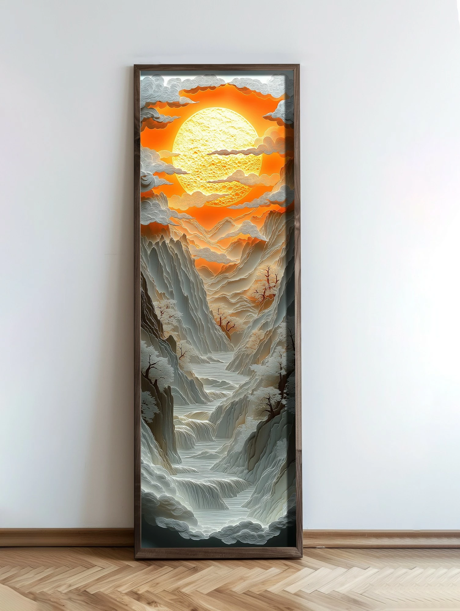 Pikturë dekorative me kornizë MDF, shumëngjyrëshe, Wallity, EMR072, 40x120x3.5cm