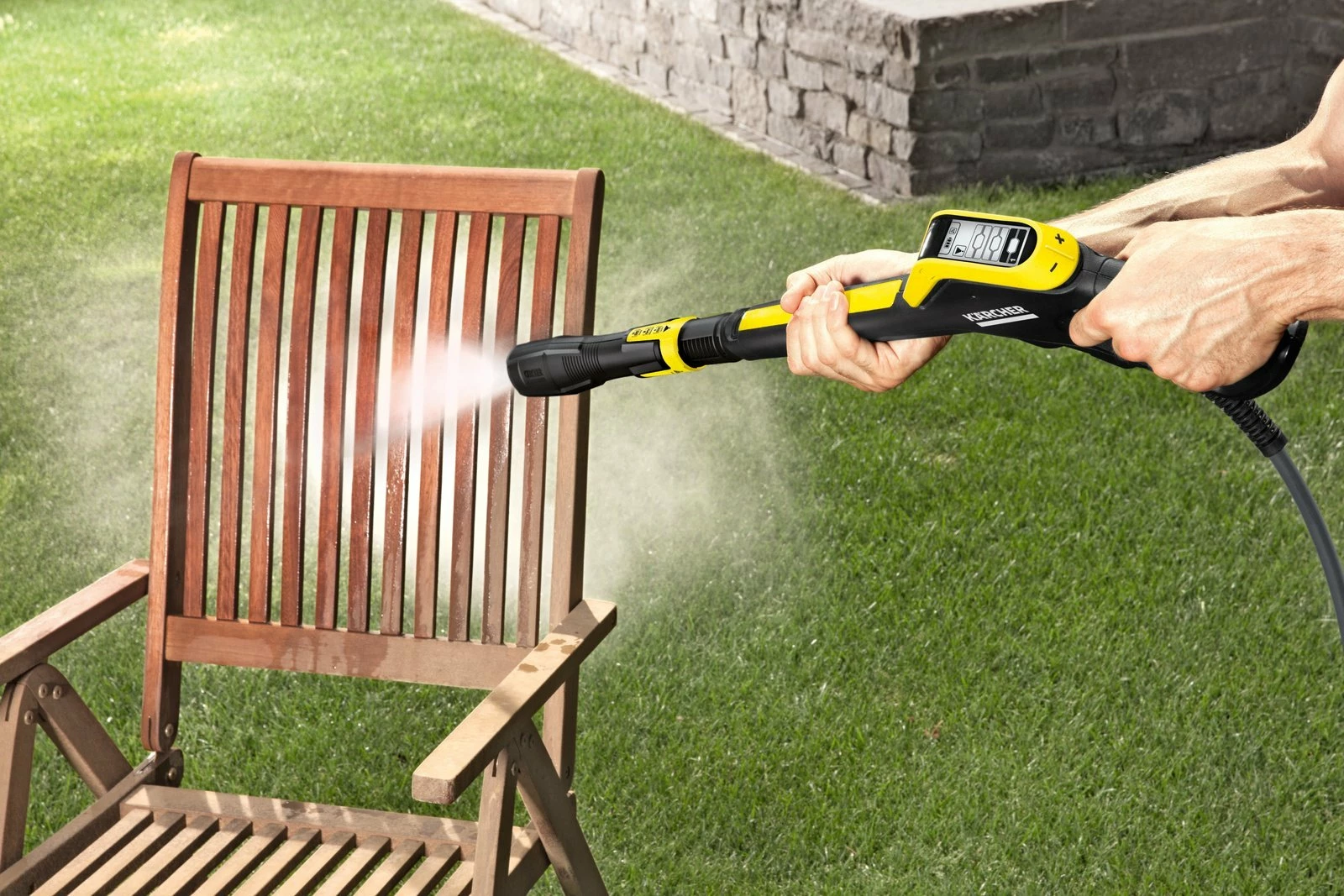 Pastrues me presion Karcher K 7 Smart Control Flex 1.317-340.0, 3 kW, 180 bar, 600 l/h, zorrë 10 m, Bluetooth, verdhë/zi