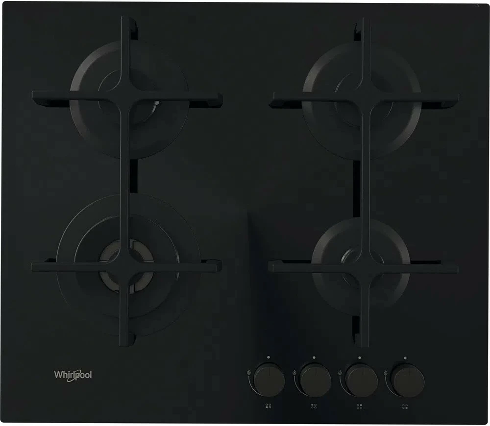 Pianurë gazi Whirlpool AKT627NB1, 4 zona, xham, e zezë