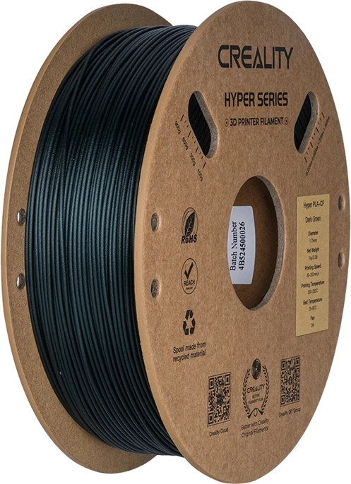 Filament 3D, Creality Hyper PLA-CF 3301060016, 1.75 mm, 1 kg, jeshile e errët