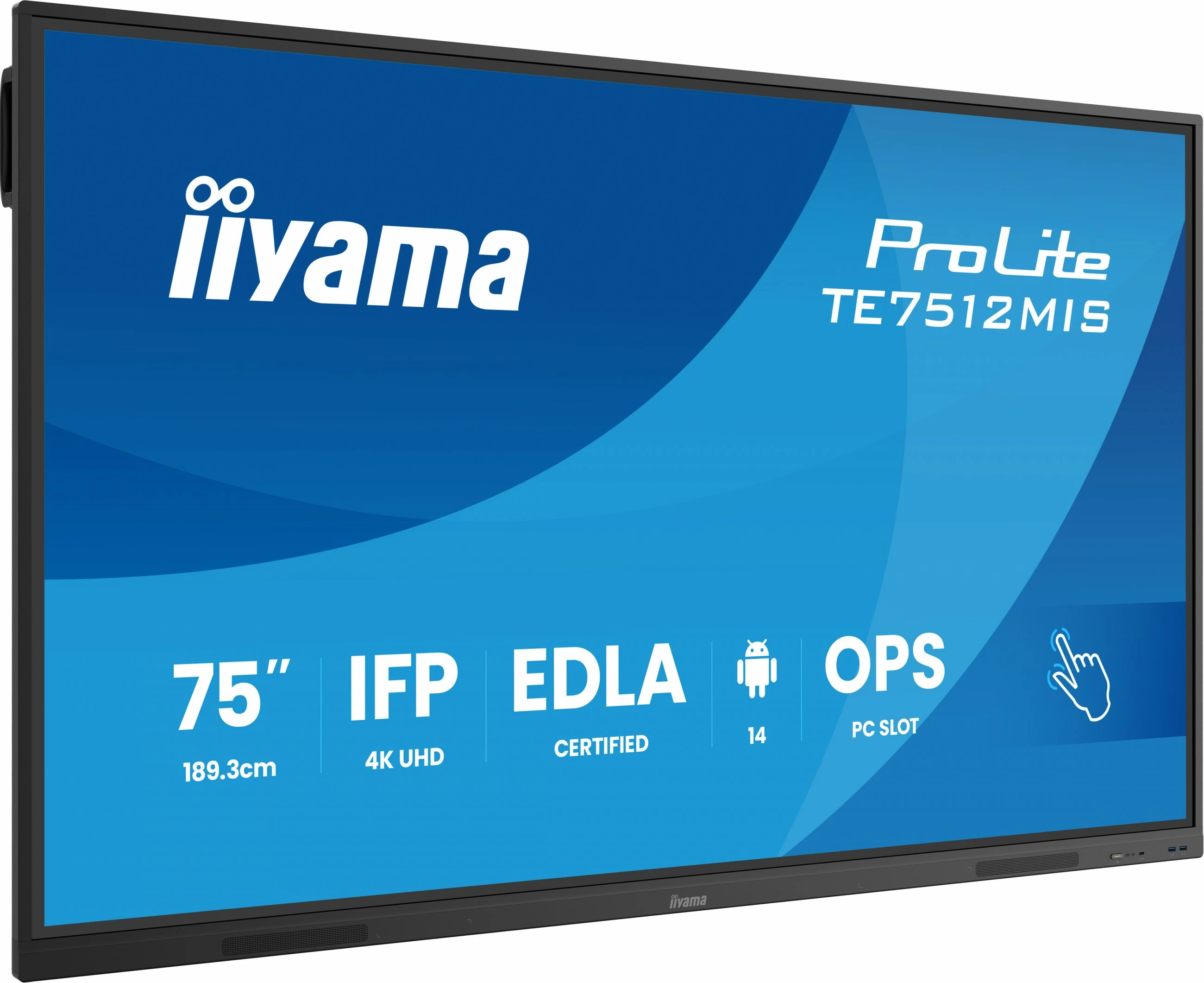 Ekran i madh me prekje iiyama ProLite TE7512MIS 75 inç, 4K UHD, i zi