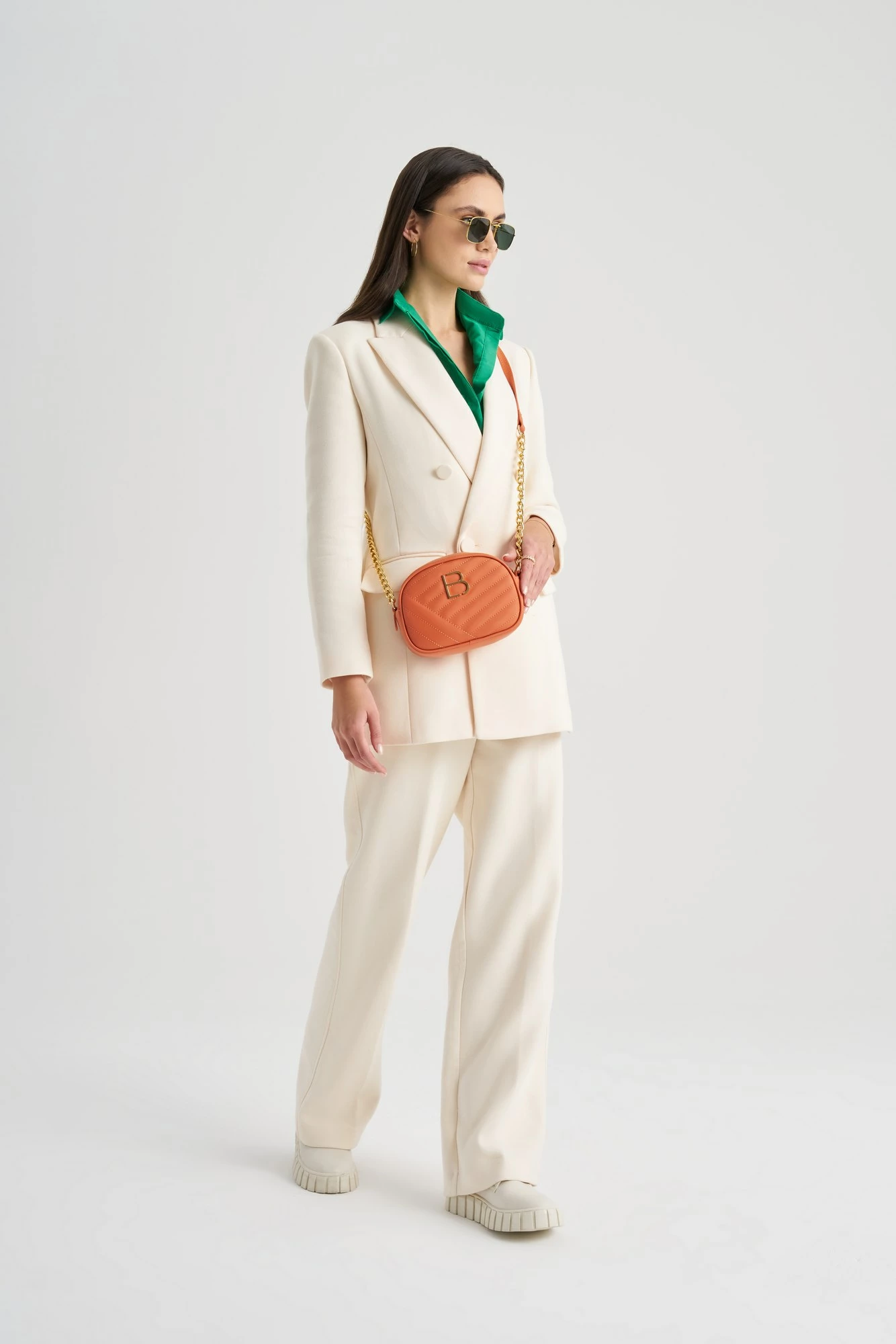 Çantë crossbody portokalli Lucky Bees, 1298