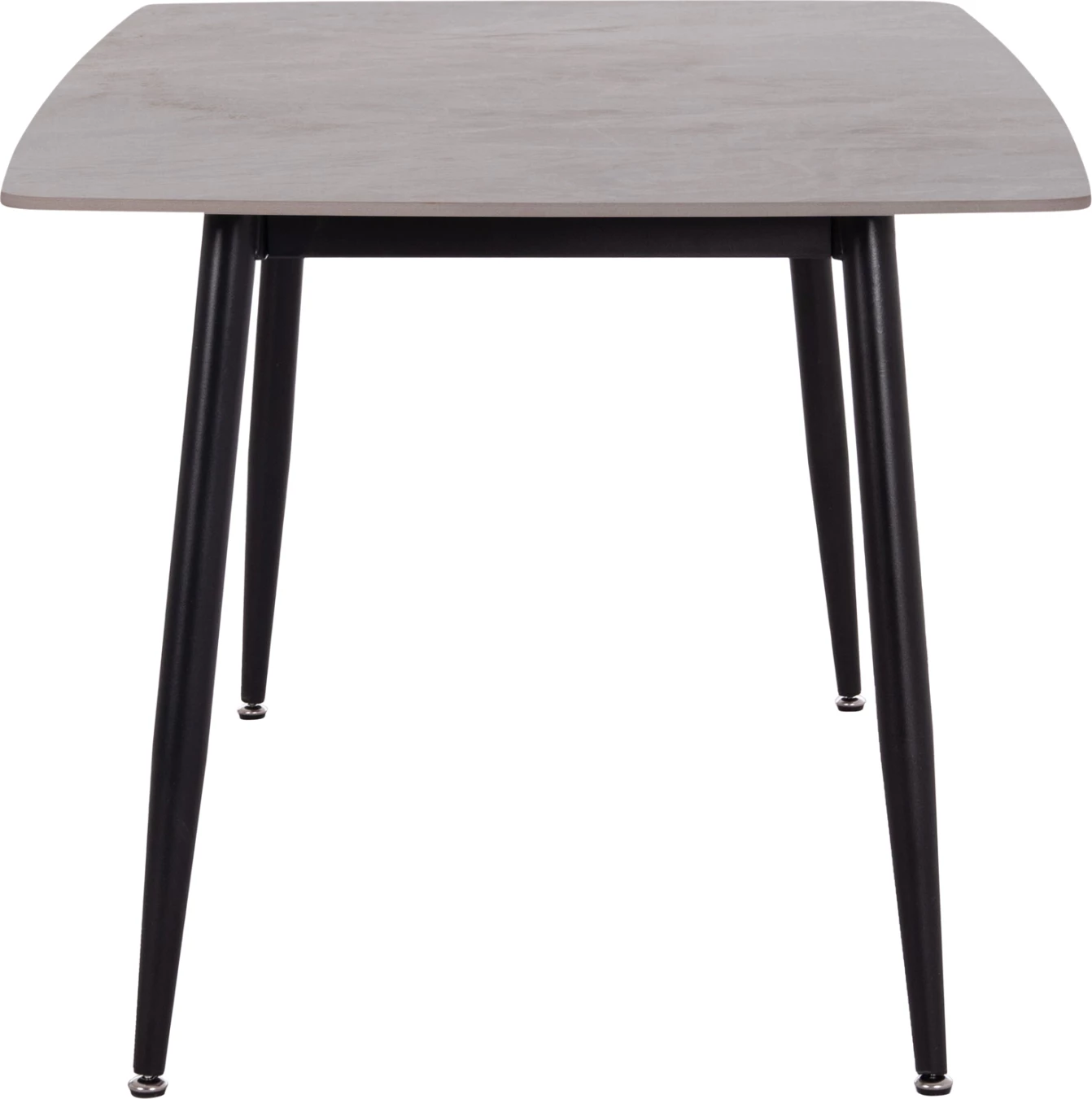 Tavolinë ngrënieje RAVEN, sipërfaqe qeramike, pamje mermeri gri, 160x80x74cm