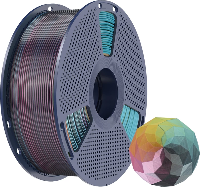Filament 3D Sunlu PLA+ Silk FC R Y G B 1.75 mm, red-yellow-green-black