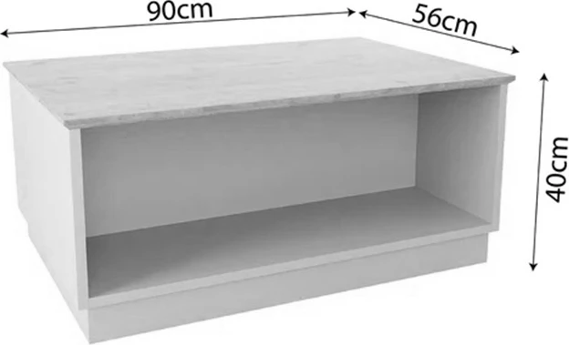 Tavolinë Monik, ngjyrë lisi-gri e lehtë, 90x56x40cm