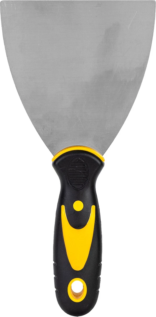 Spatulë Deli Tools EDL-HD4, 4 inç, çelik inox, verdhë/zezë