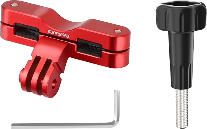 Mbajtës biçiklete Sunnylife ZJ942-R për kamera sportive, alumini, i kuq