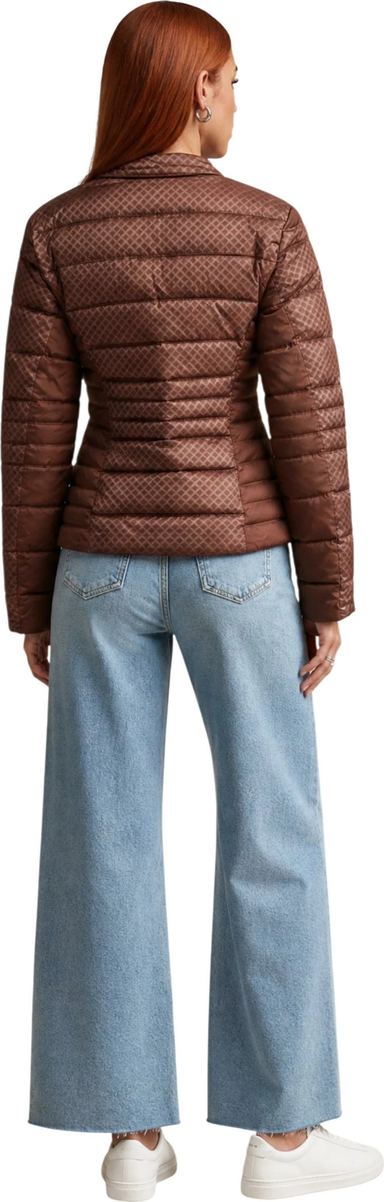 Jakne puffer për femra Guess NEW VONA BLOCK EMBOS W6YL16 W2891, kafe [Madhësia: XS]