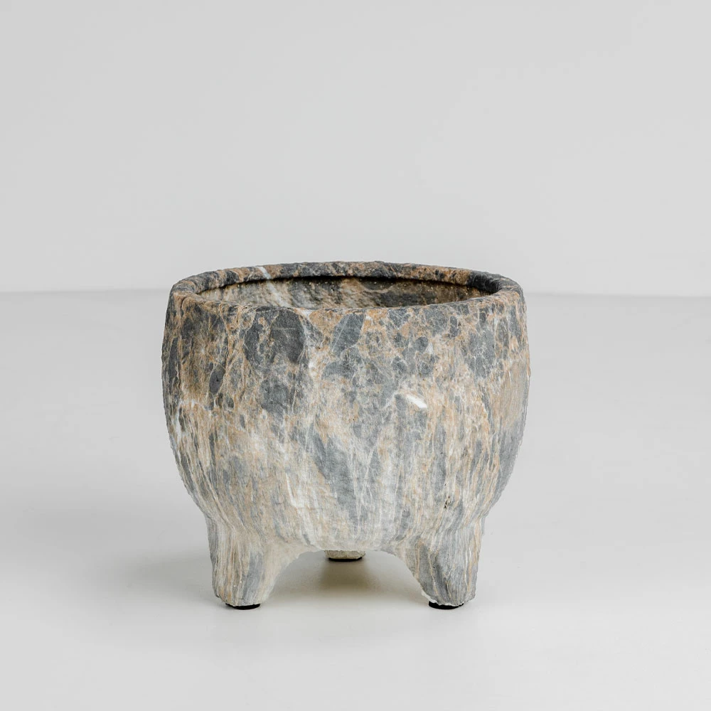 Vazo ROCKY, qeramike, antracit-bezhë, 20x20x18cm