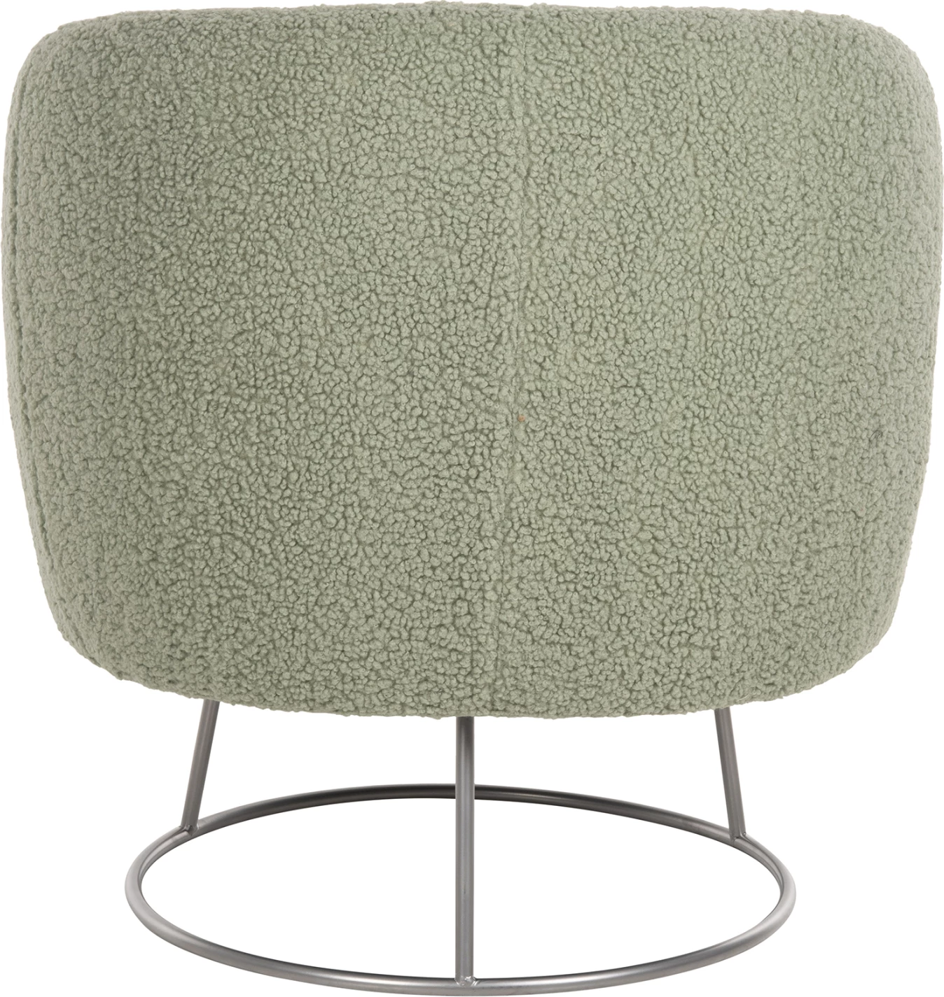 Karrige me krahë ARIEN FH8403.27, pëlhurë boucle, ngjyrë fistik, bazë metalike argjendi, 78x75x84H cm