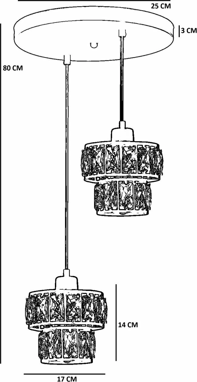 Llambë tavani Opviq, 9038-2, metal e zi, gotë