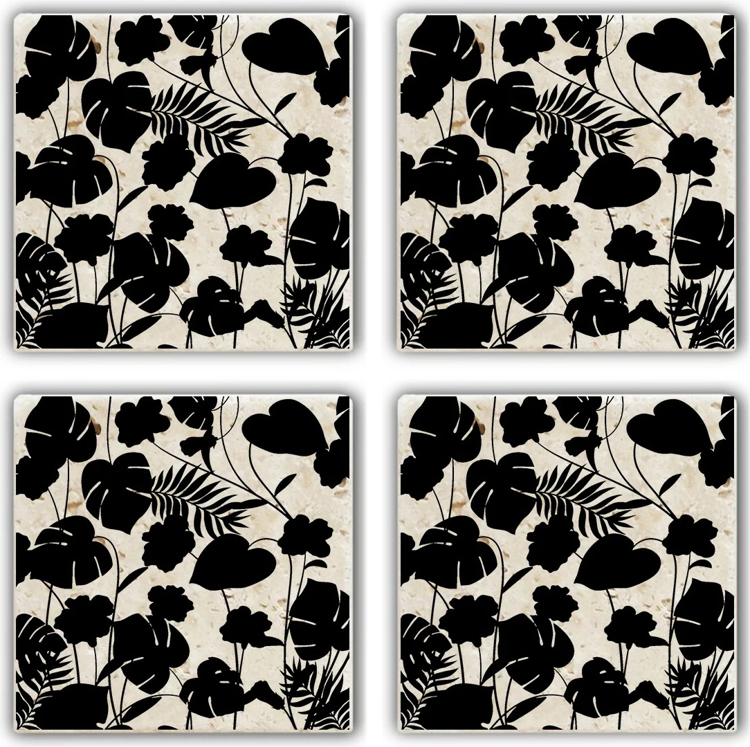Set 4 copë nën gota prej guri natyral Hermia, TAB239218124
