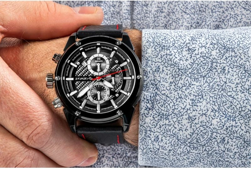 Orë dore meshkuj Giewont GW8810-A1, e zezë