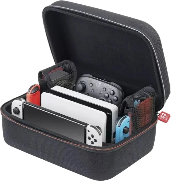 Çantë mbrojtëse udhëtimi Nacon Traveler Deluxe System Case XL për Nintendo Switch 2/OLED/Switch, 305×255×127 mm, e zezë