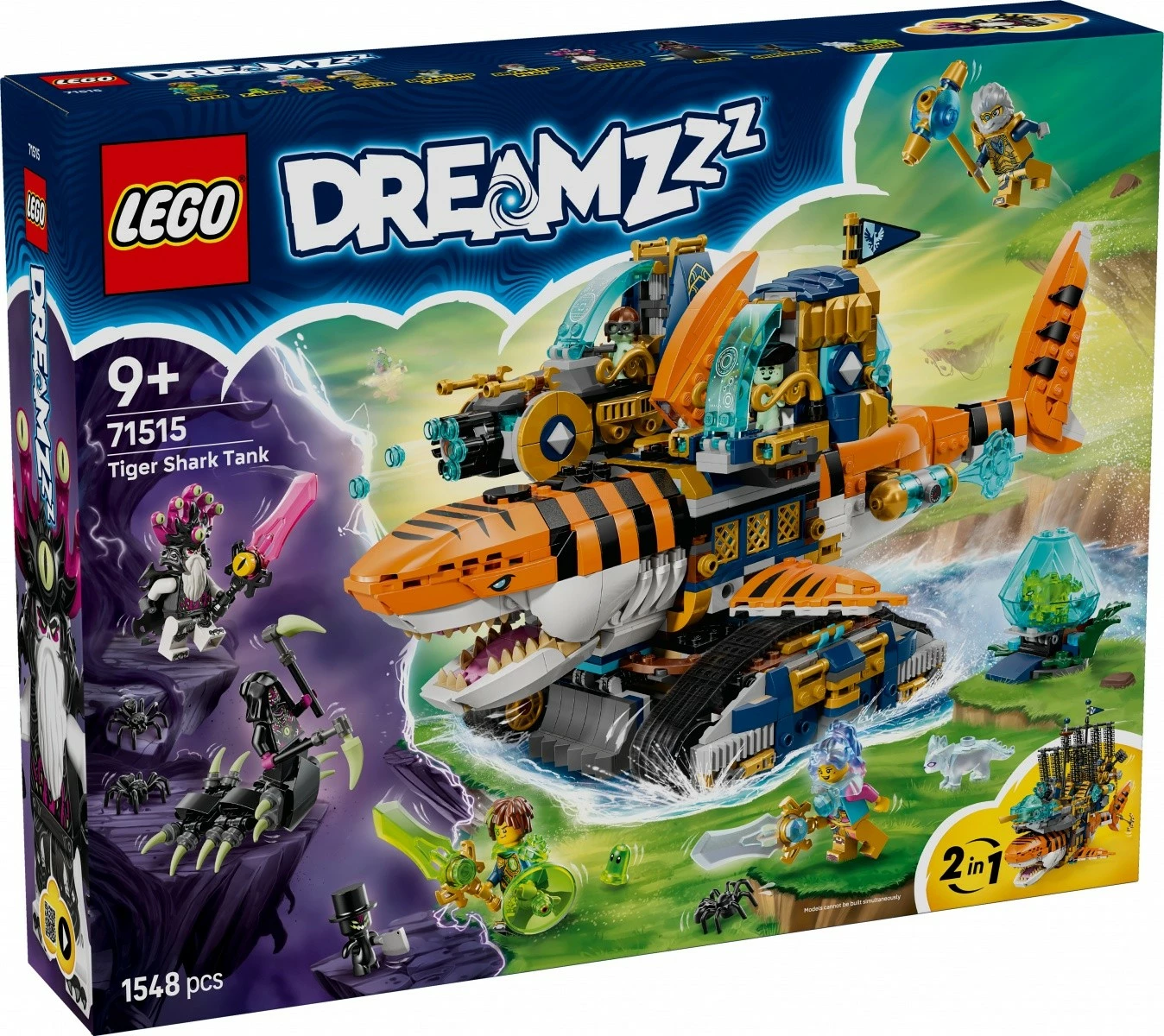 Set LEGO DREAMZzz 71515 Tiger Shark Tank, 1548 pjesë, 2-në-1, 9+ vjeç