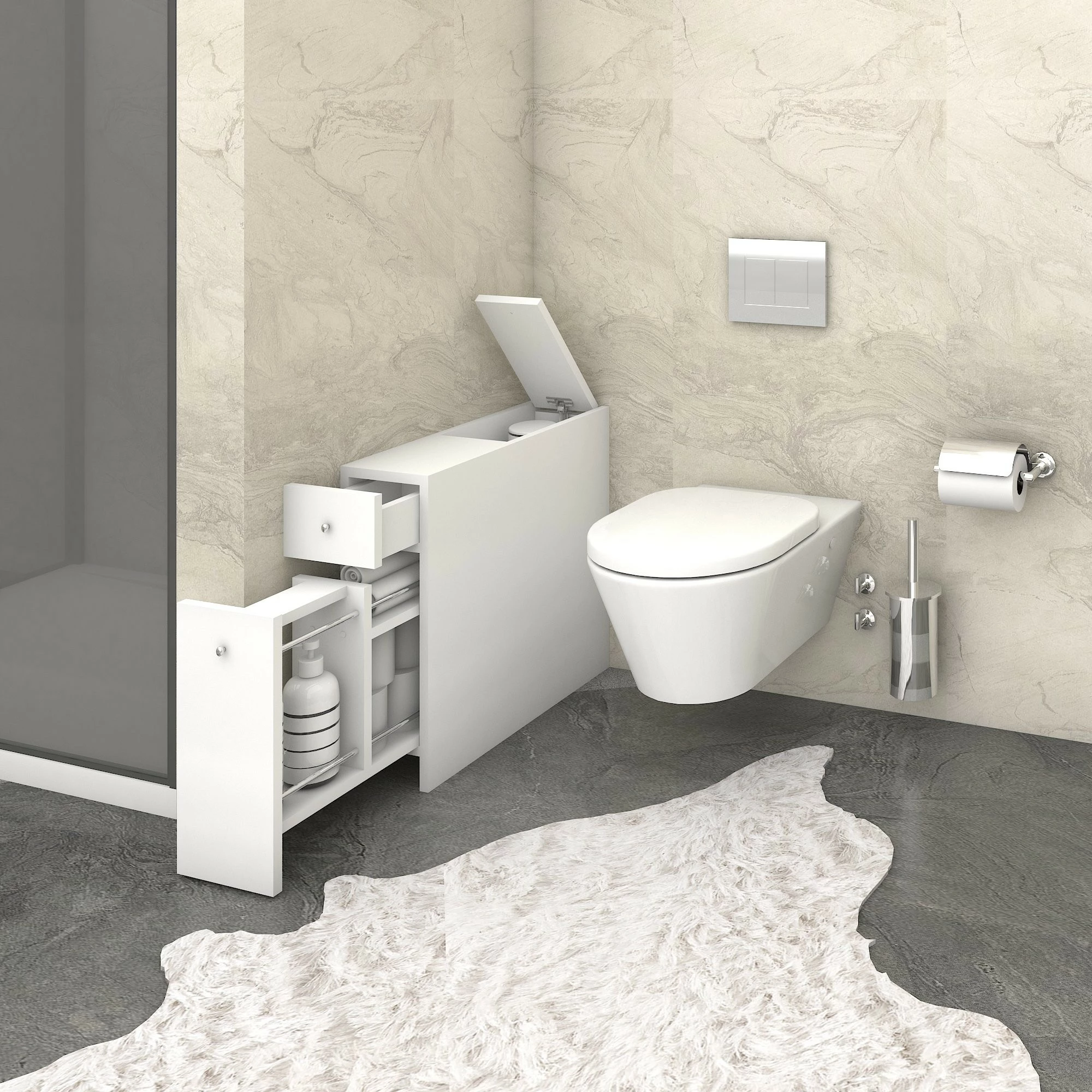Dollap banjoje Hanah Home, Smart, i bardhë