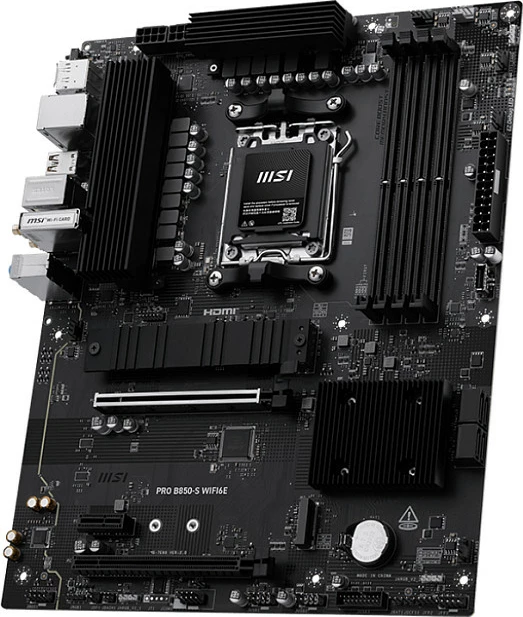 Pllakë amë MSI PRO B850-S WIFI6E, Socket AM5, DDR5 deri 256GB, Wi‑Fi 6E, 2.5G LAN, e zezë