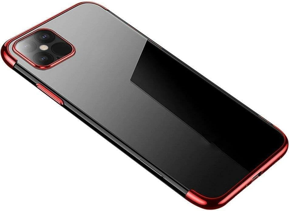 Mbështjellës Hurtel për Samsung Galaxy S22+, Clear Color 0.3mm, TPU, Kornizë metalike, Transparent & Kuqe