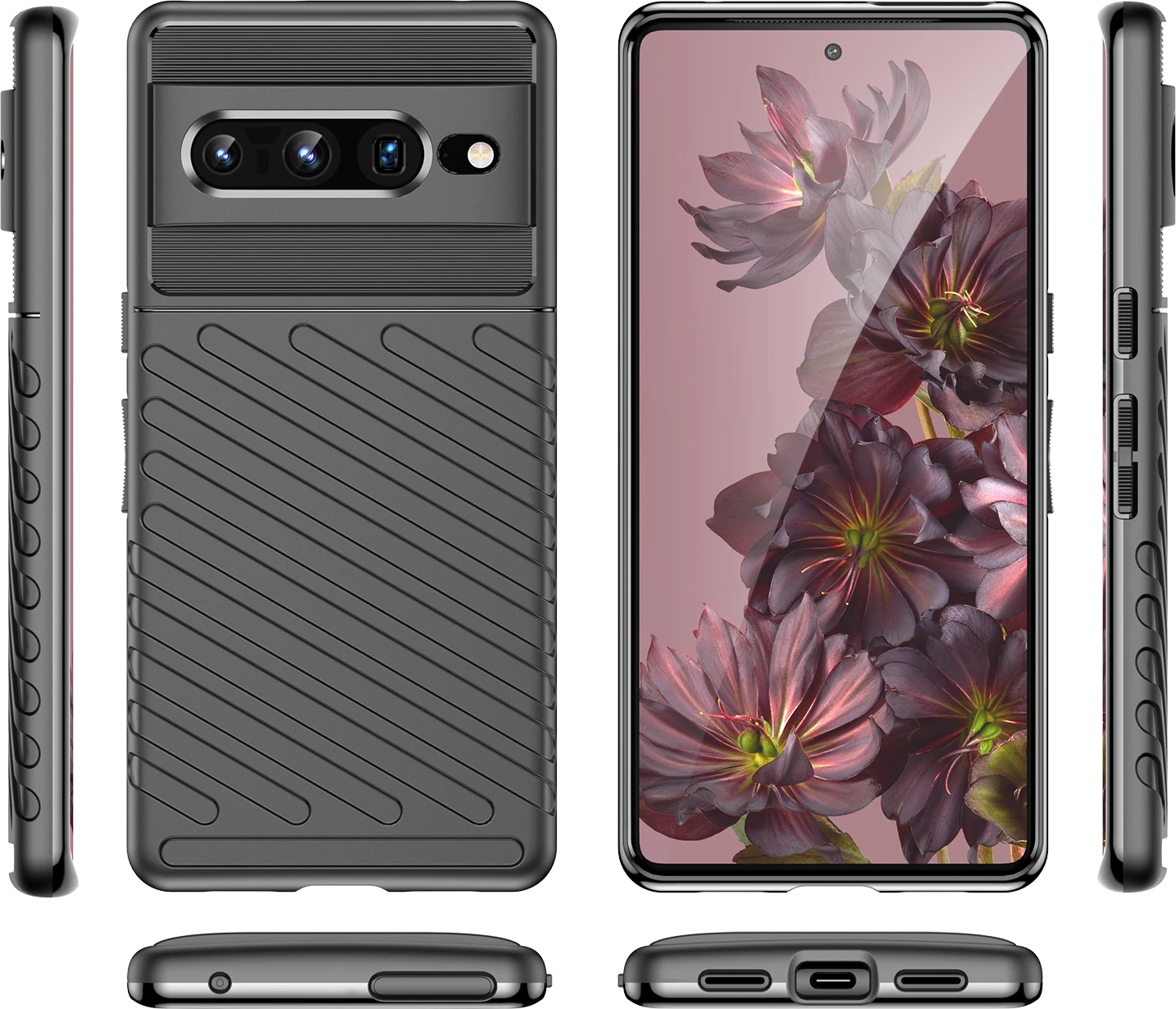 Mbështjellës Hurtel Thunder Case për Google Pixel 7 Pro, i zi