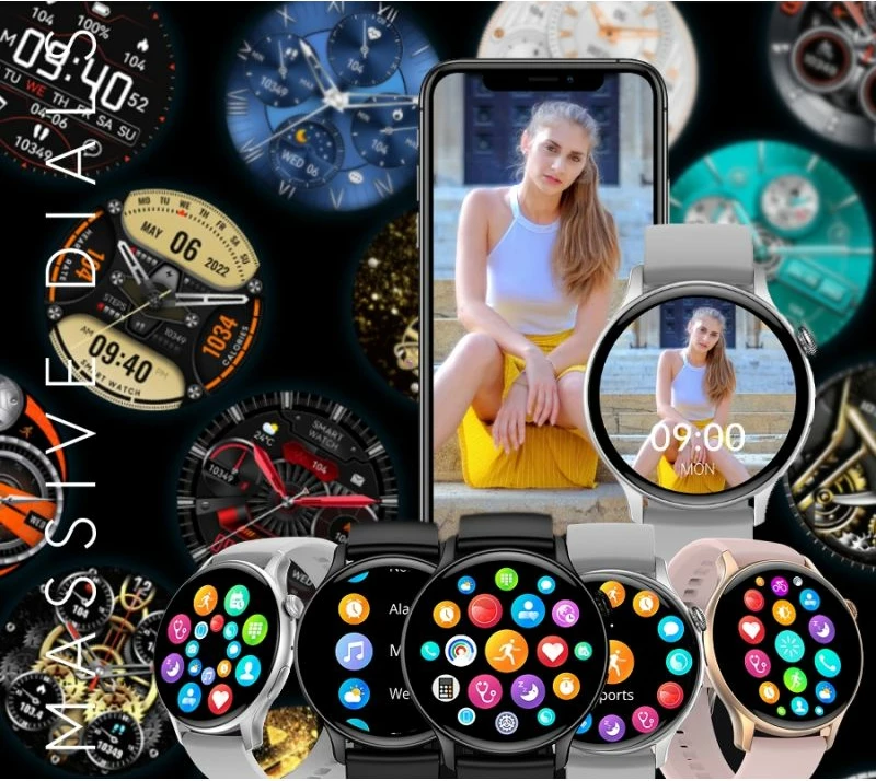 Smartwatch për femra Rubicon, hiri/argjendtë