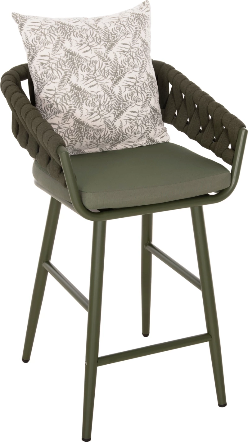 Karrige për bar alumini CAMDEN FH6142.09 jastëk shpine me dizajn print - ulli i errët 56x60x108Hcm