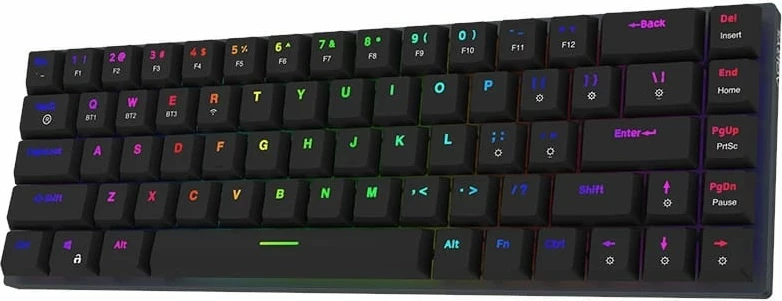 Tastierë mekanike Aqirys Agena, 65%, 68 taste, RGB, wireless & me kabllo, e zezë