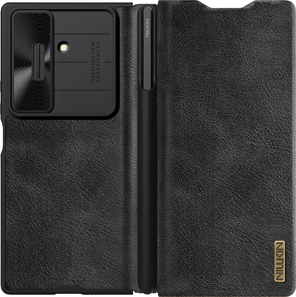 Mbështjellës Nillkin Qin Pro për Samsung Galaxy Z Fold 7 me hapësirë për S Pen, zi