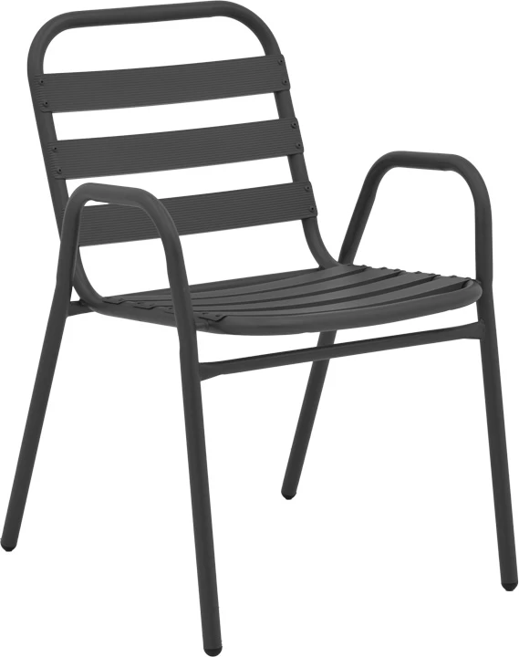 Tavolinë me karrige Watson-Sussie set prej 3 pjesësh metal-xham anthracite Φ60x70cm