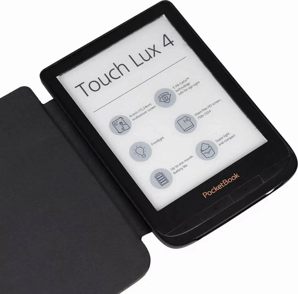 Mbështjellës smart Strado për PocketBook Touch Lux 4/5 627/616/628, wake/sleep, i zi, 1 copë