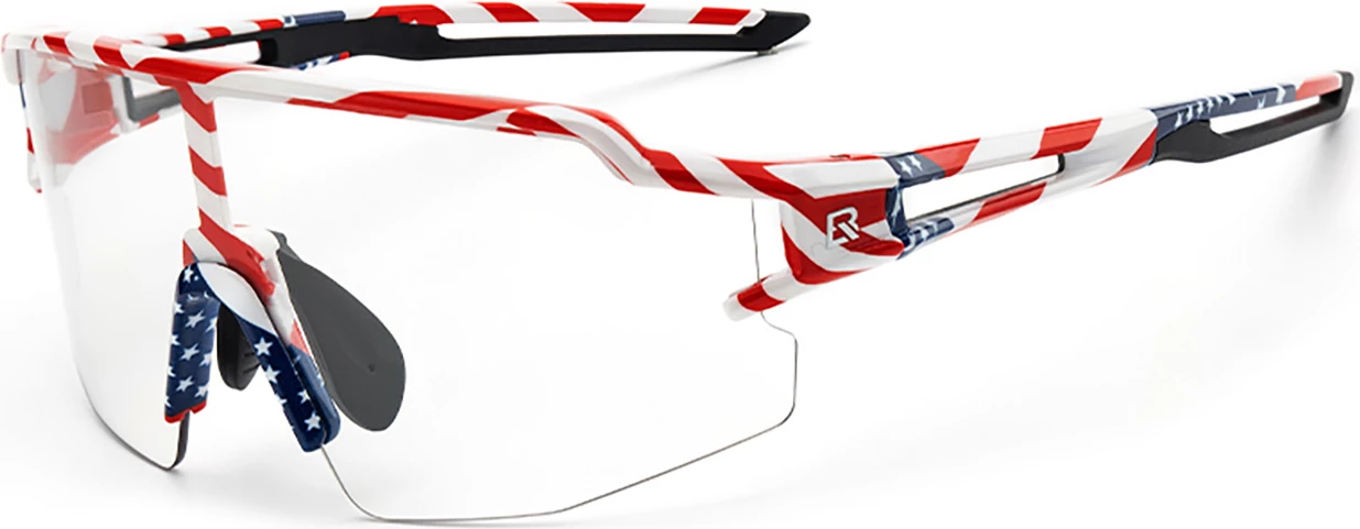 Syze sportive Rockbros 14120008002 me lente fotokromike, insert korrektues, motive SHBA, bardhë