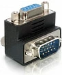 Adapter VGA DeLOCK 90° mashkull në femër, 15-pin, i zi