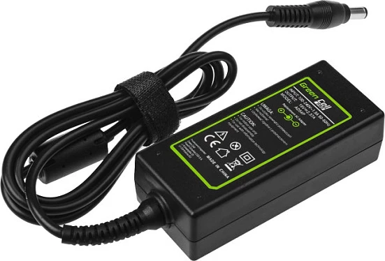 Adapter rryme për laptop Green Cell PRO 19V 2.37A 45W, për Toshiba Satellite/Portege, i zi