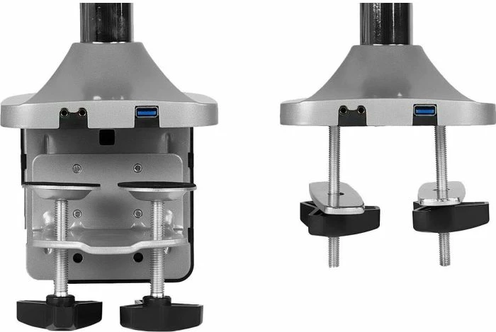 Mbajtëse tavoline për tre monitorë ICYBOX IB-MS505-TI, deri 32\", VESA 75x75/100x100, alumin, argjendtë/zezë