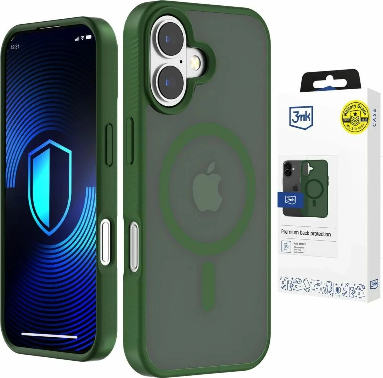 Maskë telefoni 3mk Smoke MagCase për iPhone 16, e gjelbër