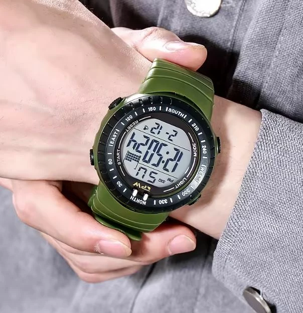 Ora digjitale sportive TPW me rrip të gjelbër dhe rezistencë ndaj ujit-ODGJ76
